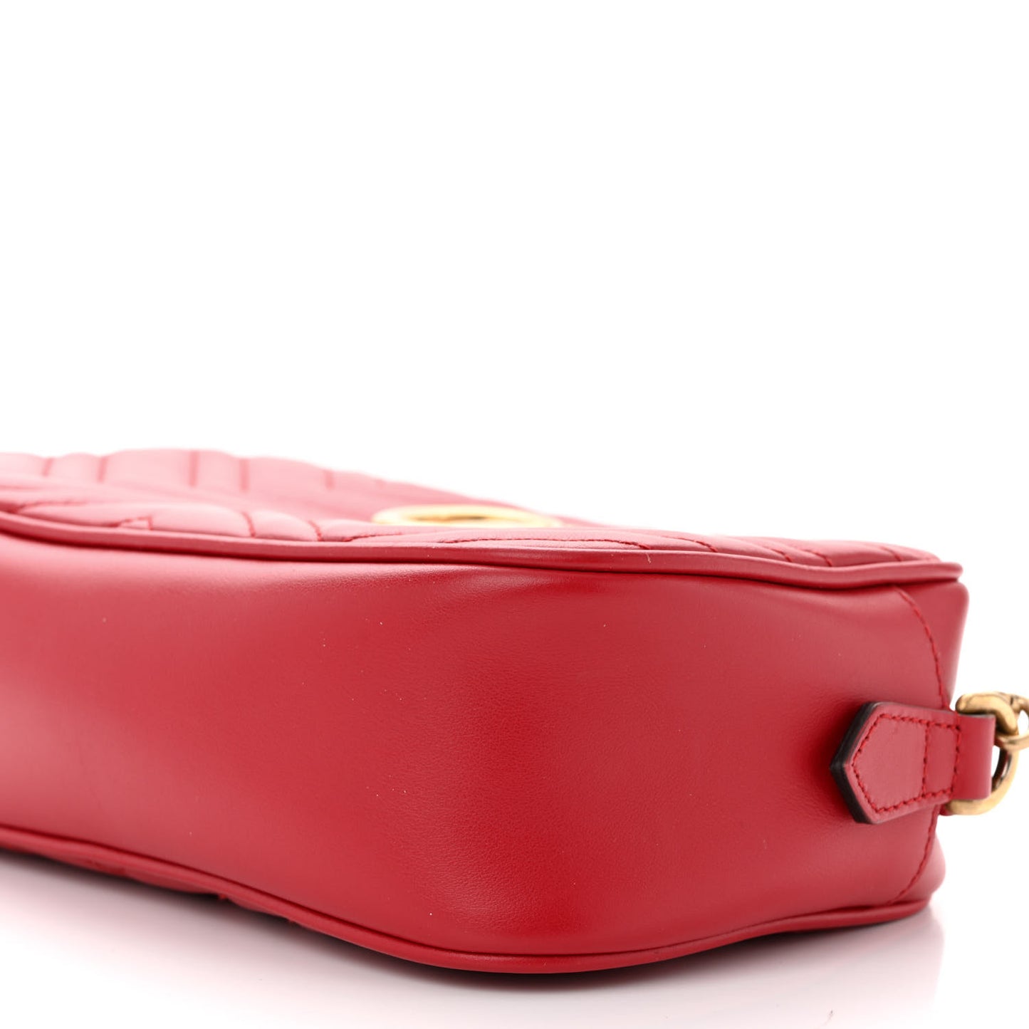 Calfskin Matelasse Small GG Marmont Chain Shoulder Bag Hibiscus Red