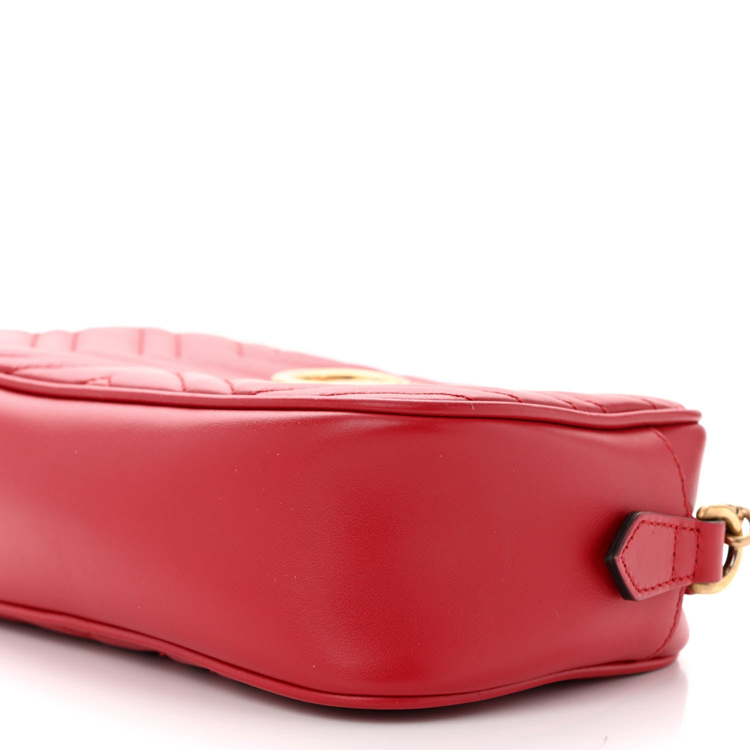 Gucci Calfskin Matelasse Small GG Marmont Chain Shoulder Bag Hibiscus Red 10 of 12