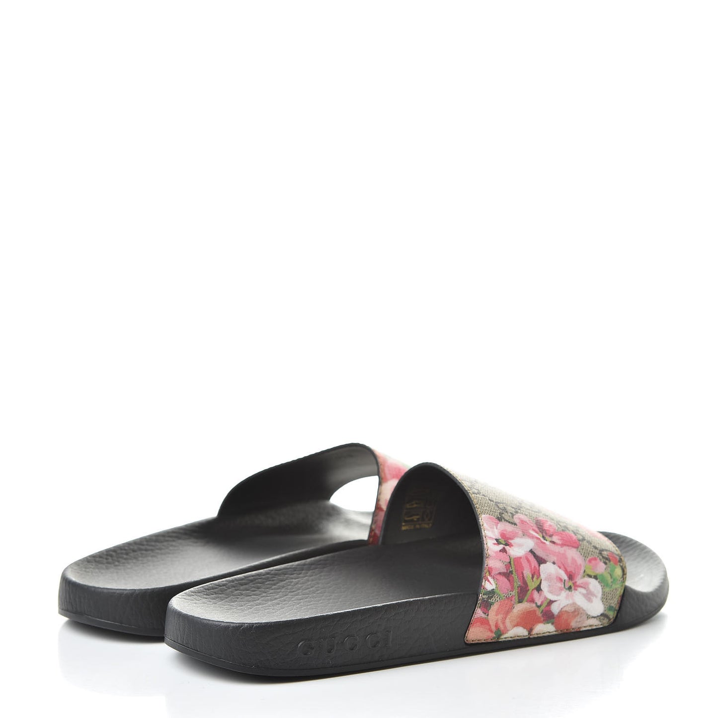 GG Supreme Monogram Blooms Slide Sandals 37 Beige Multicolor
