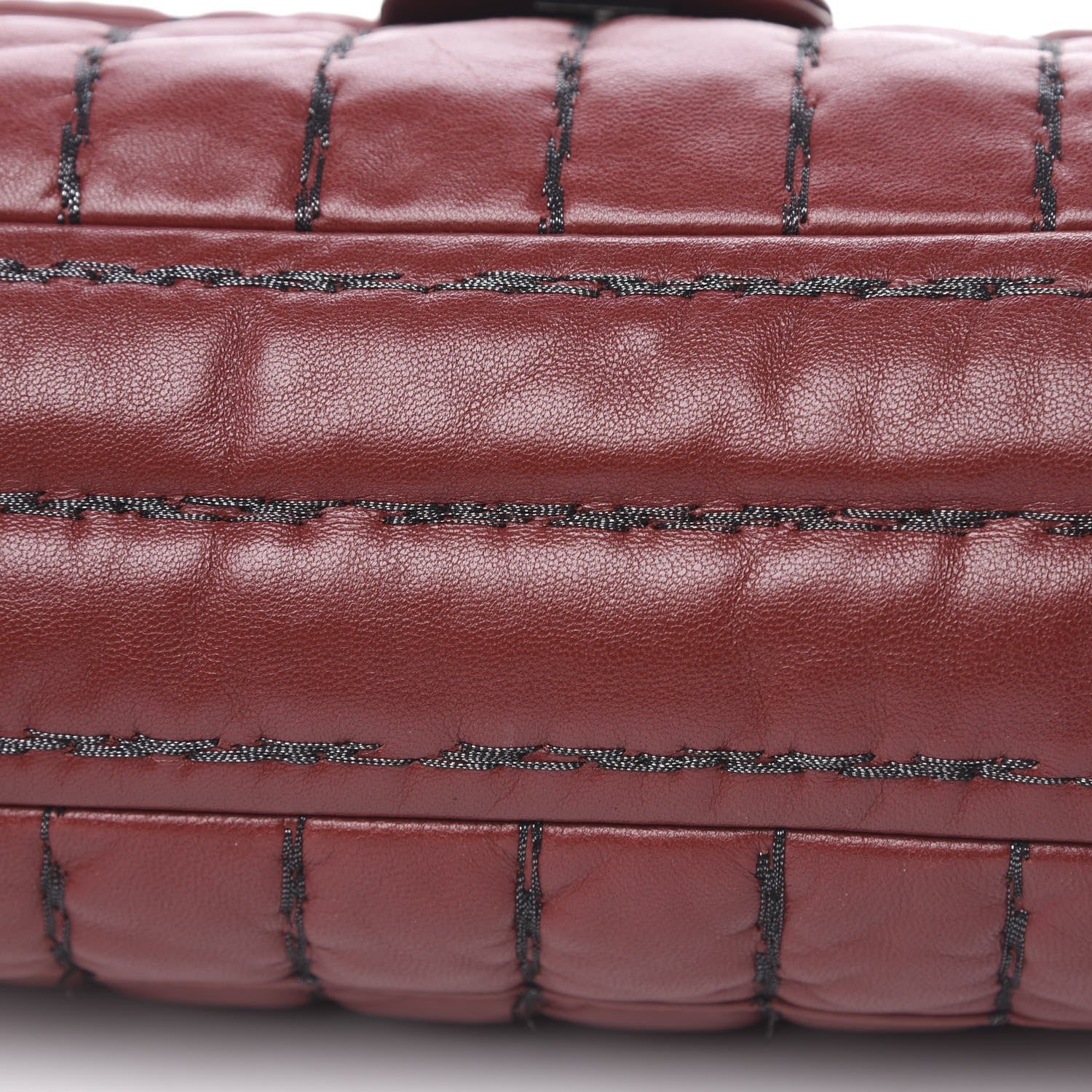 Chanel Lambskin Vertical Stitch Jumbo Single Flap Dark Red 11 of 15