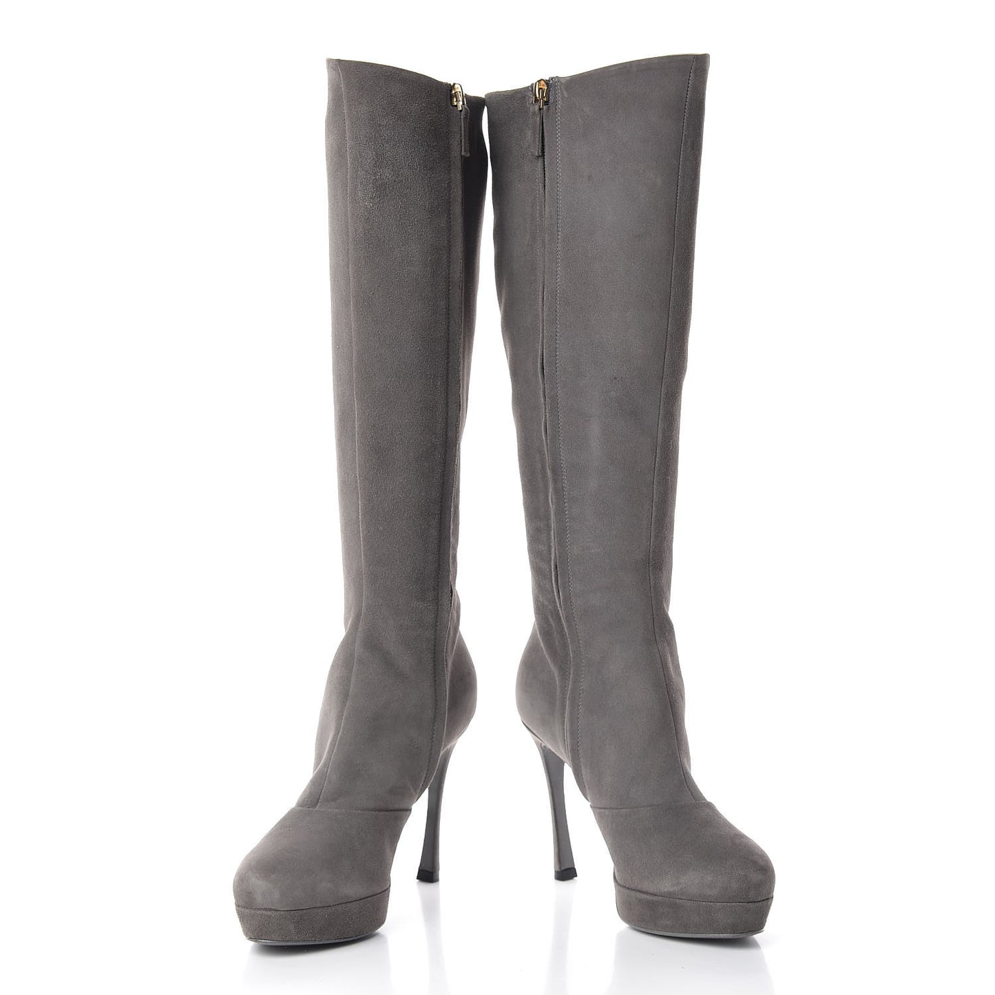 Suede Knee High Boots 38.5 Grey