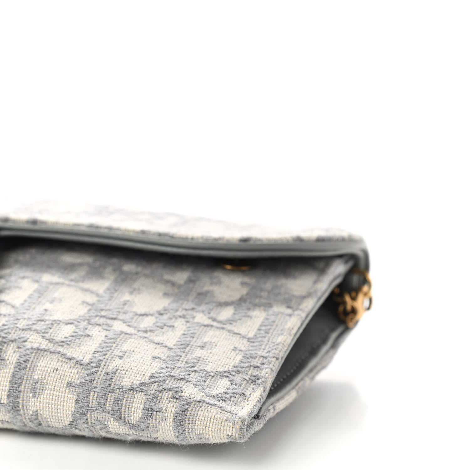 Christian Dior Oblique Saddle Chain Long Wallet Grey 11 of 12