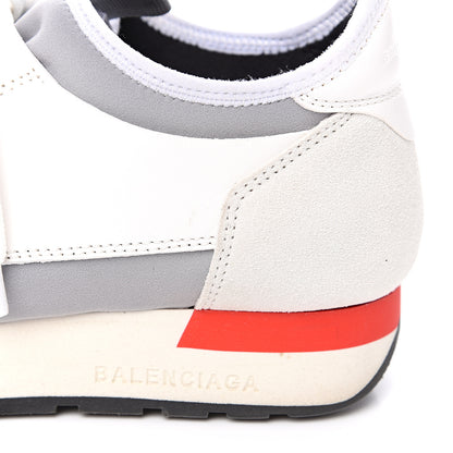 Balenciaga Mesh Calfskin Neoprene Suede Womens Race Runner Sneakers 35 White Black Gris 8 of 8