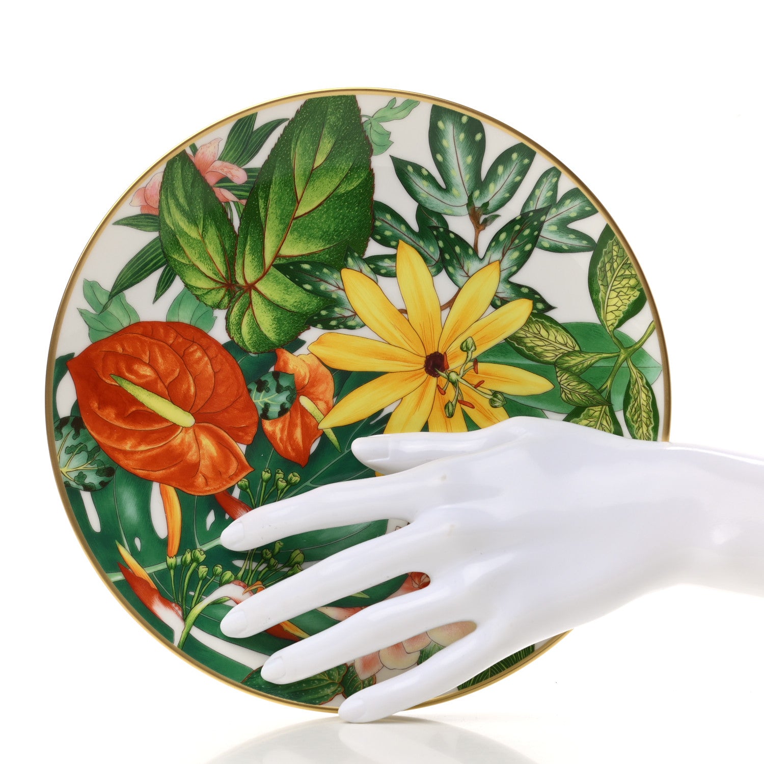 Hermes Porcelain Passifolia Dessert Plate N°2 Set of 2 2 of 6