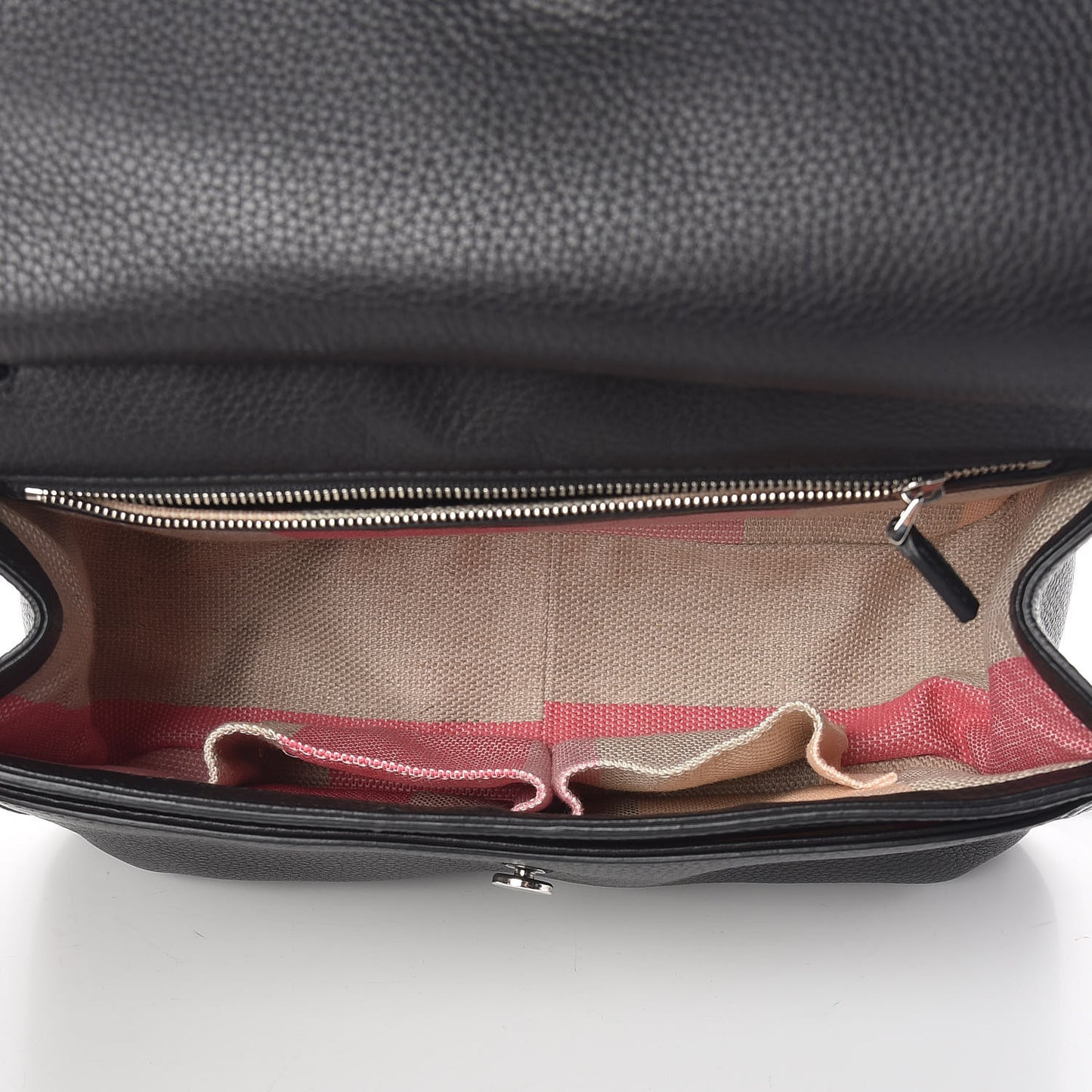 Pebbled Calfskin Medium Bamboo Daily Flap Shoulder Bag Black
