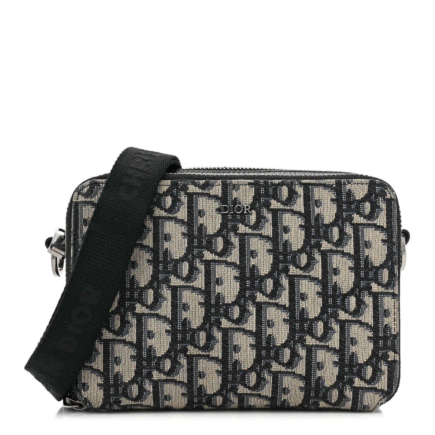 Christian Dior Oblique Pouch Beige Black 1 of 10
