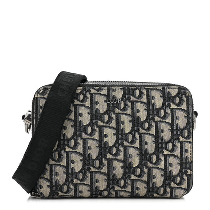 Christian Dior Oblique Pouch Beige Black 1 of 10
