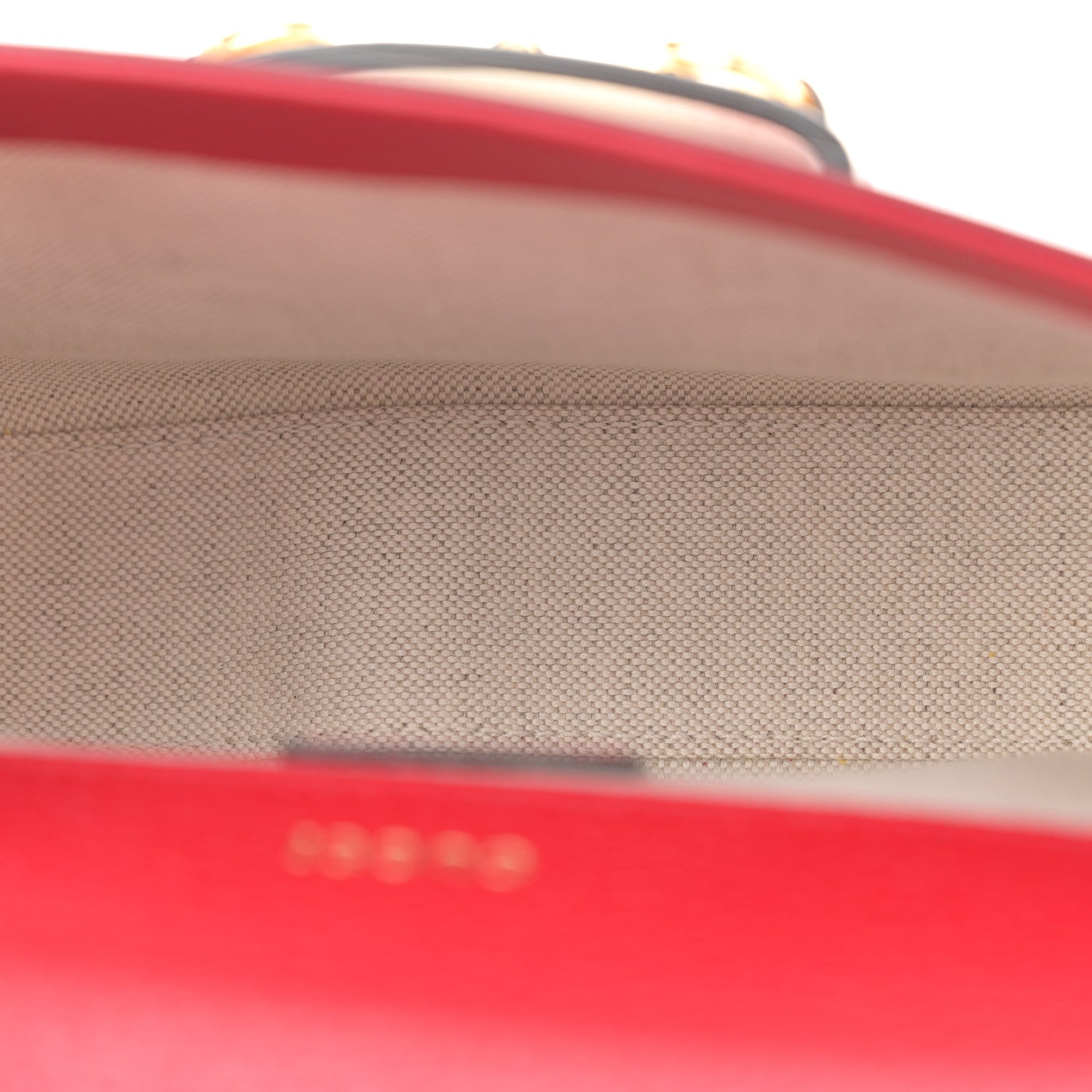 Gucci X ADIDAS Textured Dollar Calfskin Web Trefoil Mini Horsebit 1955 Shoulder Bag Hibiscus Red Off White 5 of 11