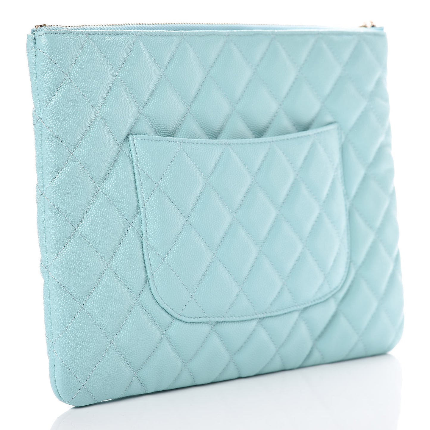 Caviar Quilted Medium Cosmetic Case Light Blue