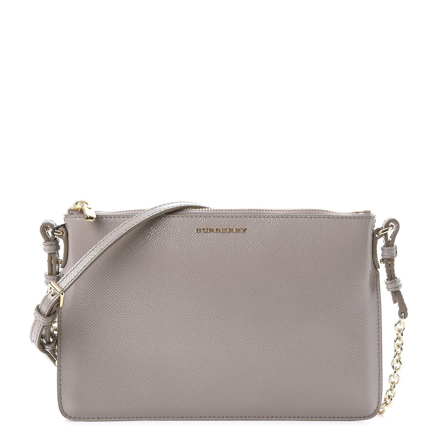 Patent Peyton Crossbody Clutch Bag Pale Grey