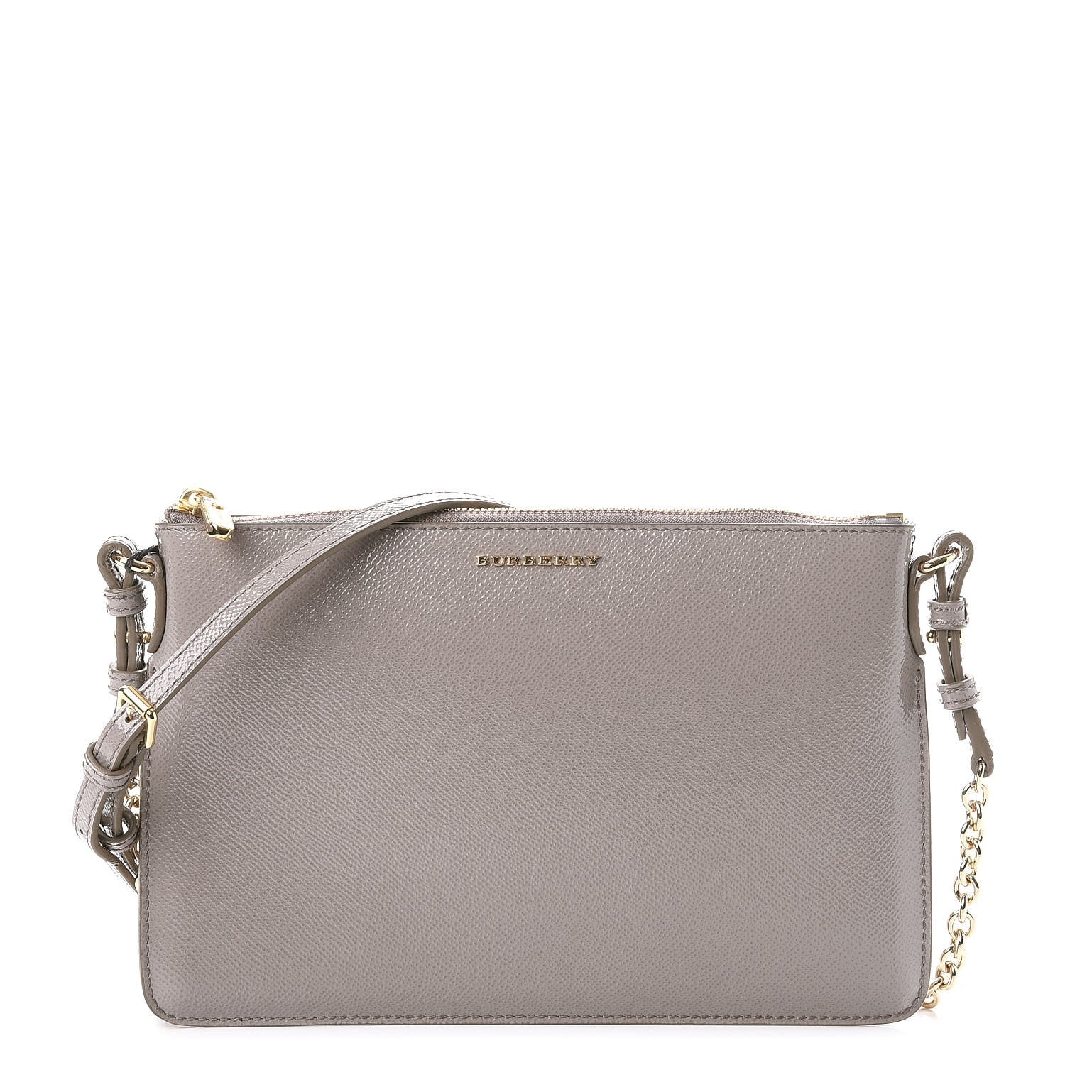 Burberry Patent Peyton Crossbody Clutch Bag Pale Grey 1 of 8