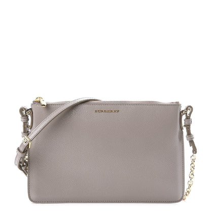 Burberry Patent Peyton Crossbody Clutch Bag Pale Grey 1 of 8
