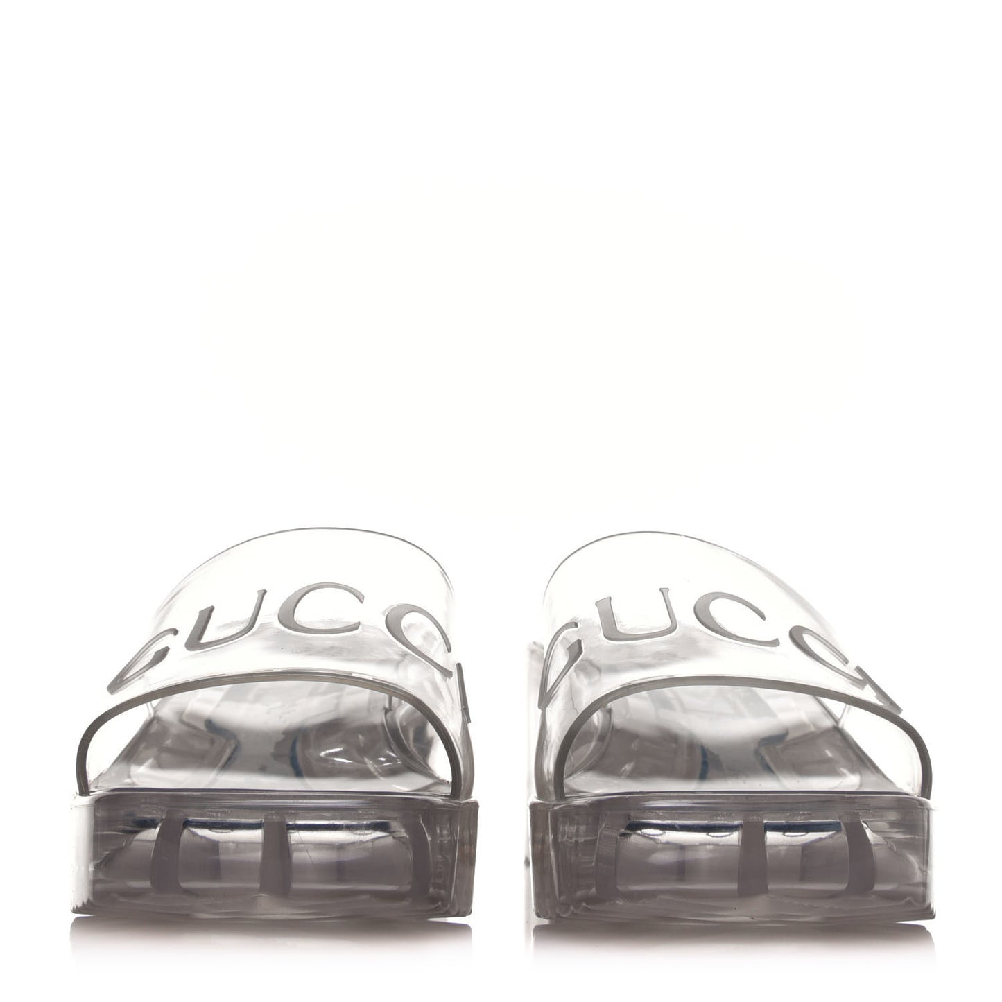 Rubber Gucci Logo Womens Platform 20/60mm Slide Sandals 38 Transparent