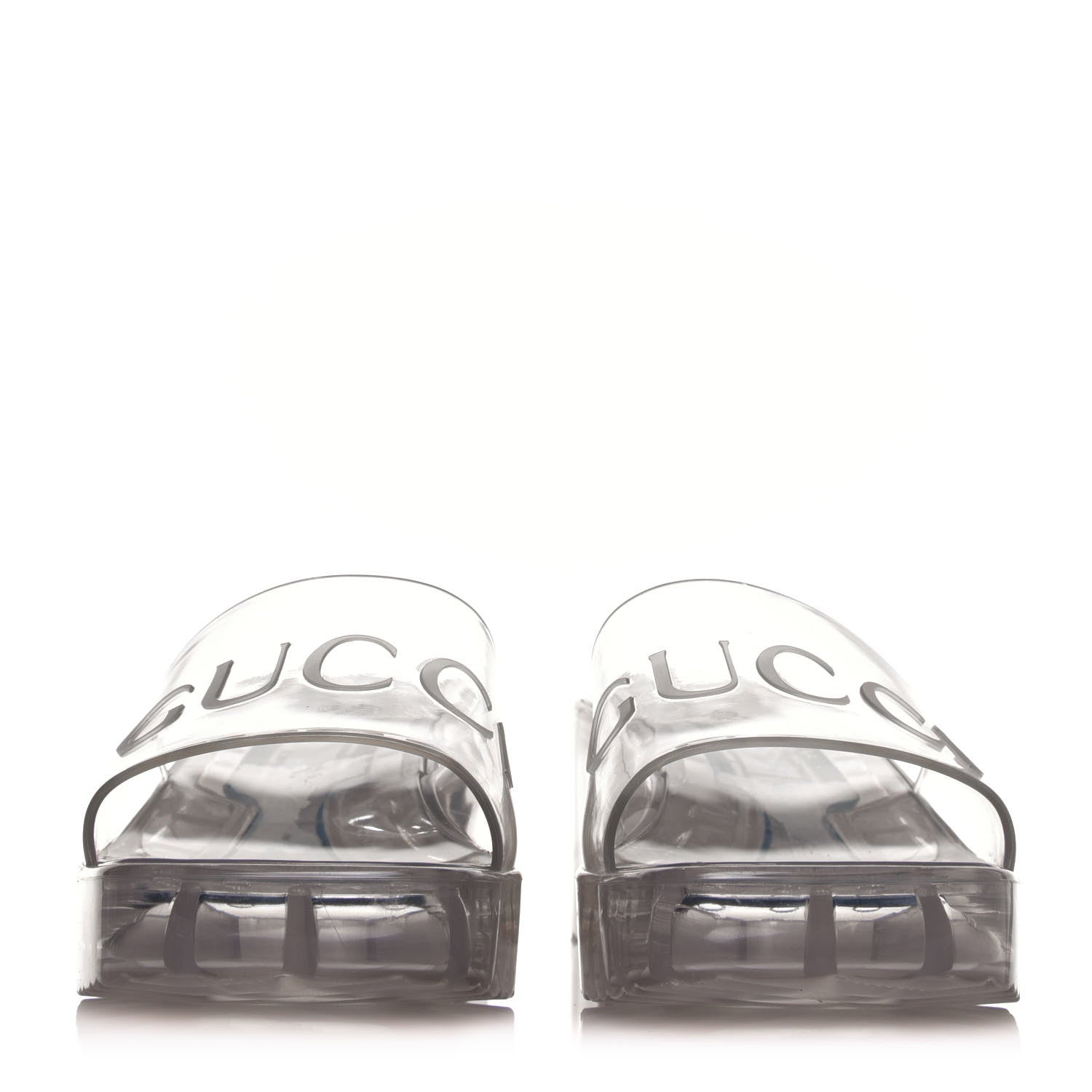 Gucci Rubber Gucci Logo Womens Platform 20/60mm Slide Sandals 38 Transparent 2 of 8