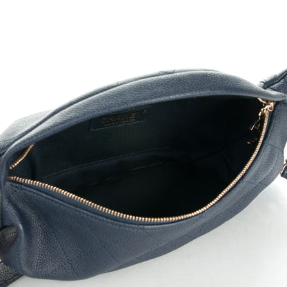 Chanel Caviar Stitched Zip and Carry Fanny Pack Navy Blue 5 of 7