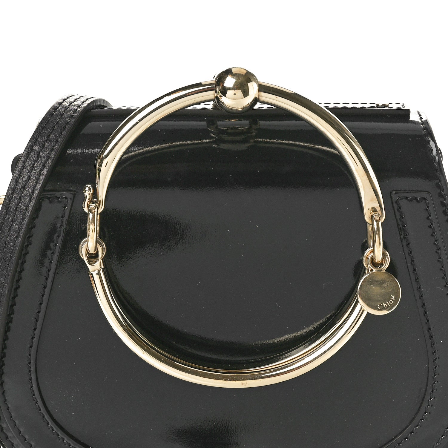 Chloe Patent Suede Small Nile Bracelet Bag Black 7 of 10