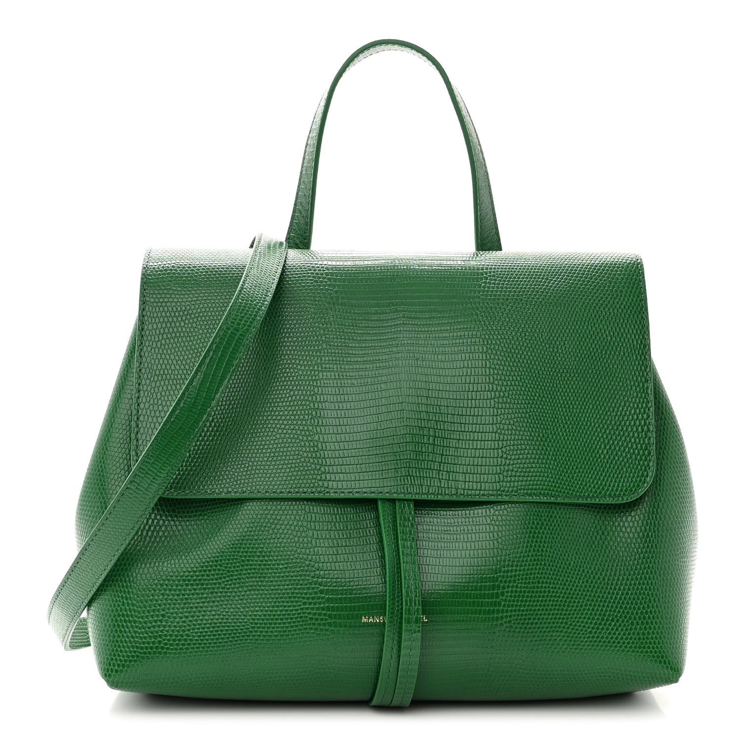 Lizard Embosed Mini Lady Bag Leaf