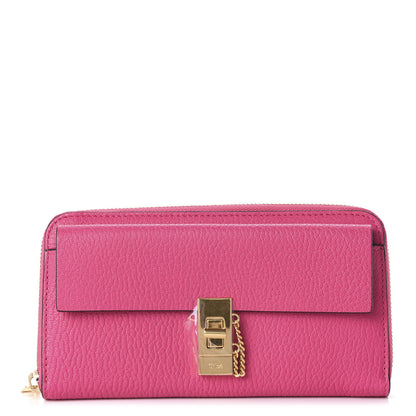 Chloe Grained Lambskin Drew Long Zipped Wallet Fuchsia Rose 1 of 10