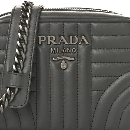 Prada Soft Calfskin Diagramme Crossbody Bag Mercurio 7 of 9