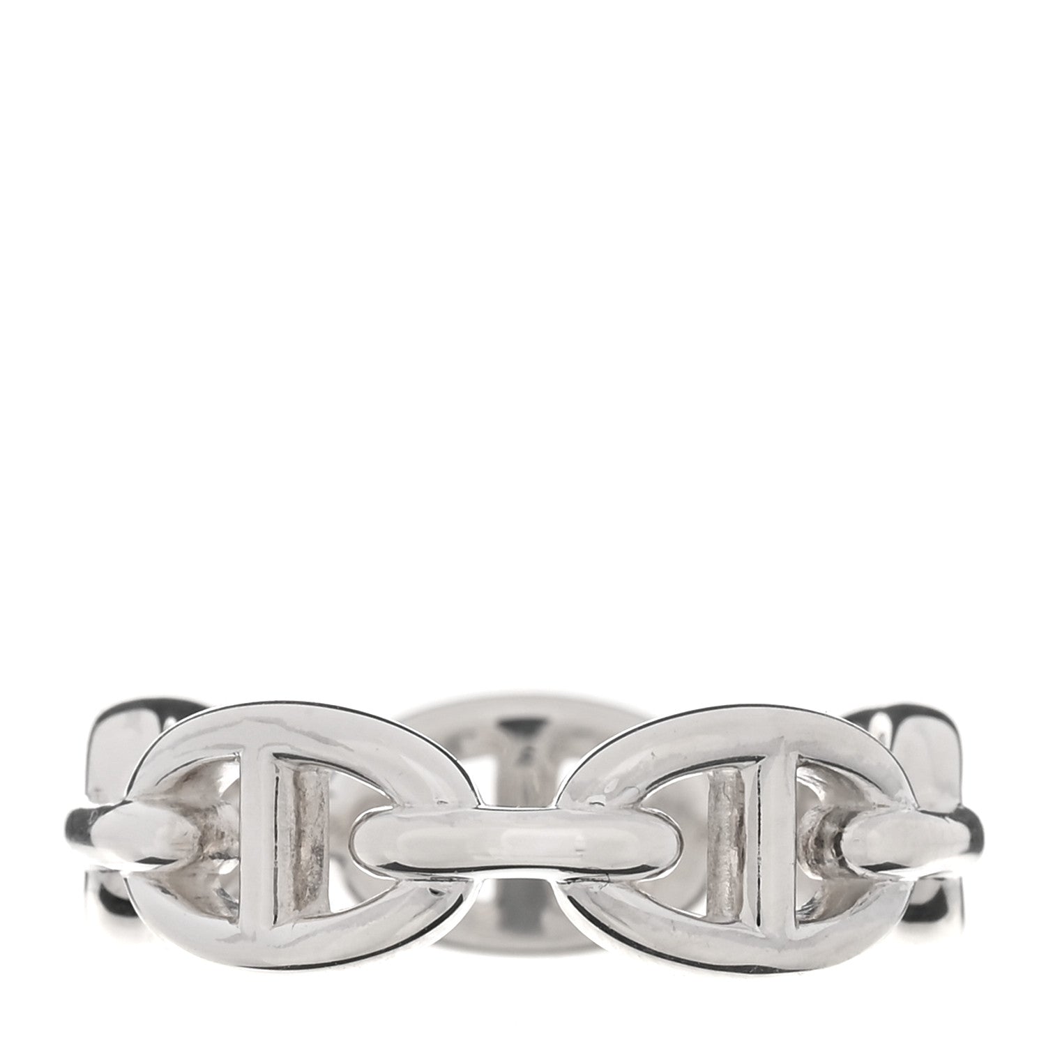 Hermes Sterling Silver PM Chaine d'Ancre Enchainee Band Ring 59 8.75 3 of 9