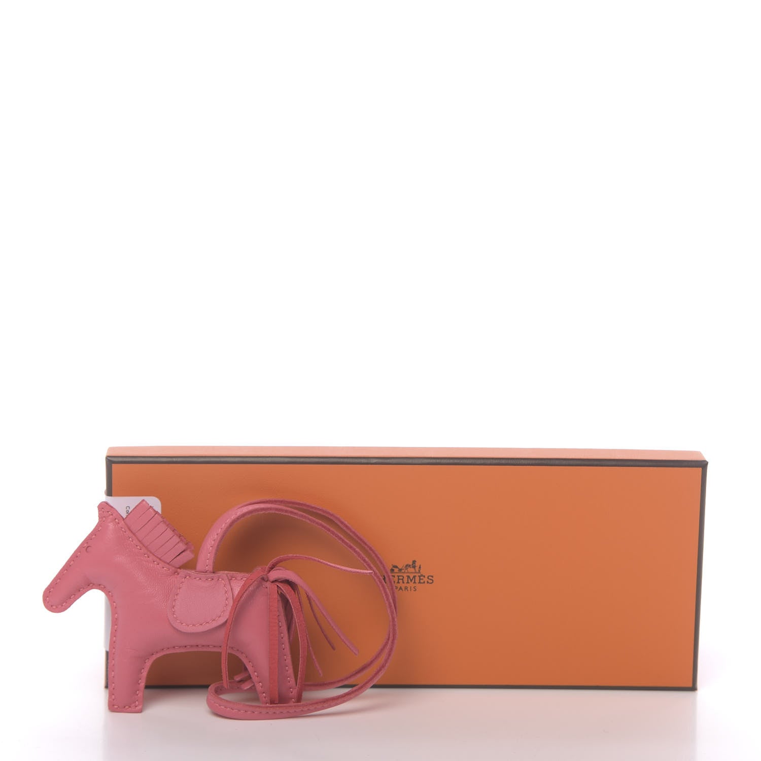 Hermes Milo Lambskin Grigri Rodeo Horse Bag Charm PM Rose Azalee 5 of 5