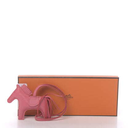 Hermes Milo Lambskin Grigri Rodeo Horse Bag Charm PM Rose Azalee 5 of 5