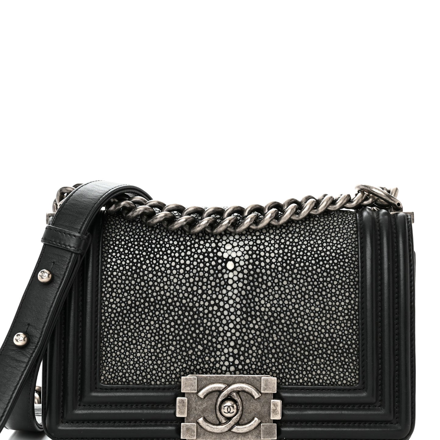 Galuchat Stingray Small Boy Flap Black