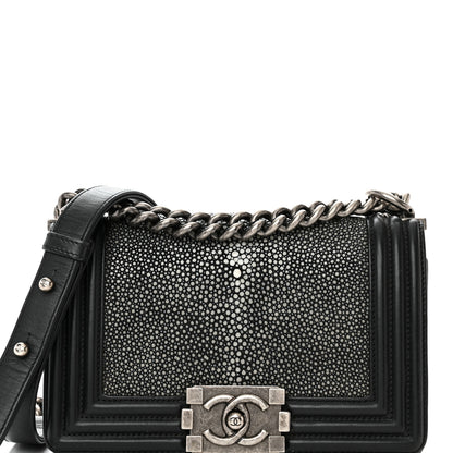 Chanel Galuchat Stingray Small Boy Flap Black 8 of 14