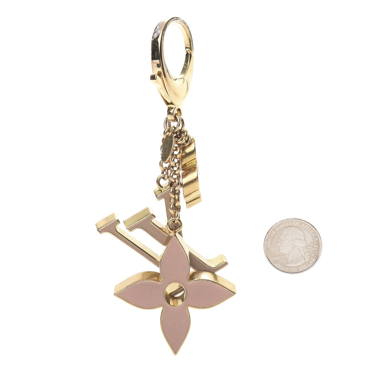 Fleur De Monogram Bag Charm Pink