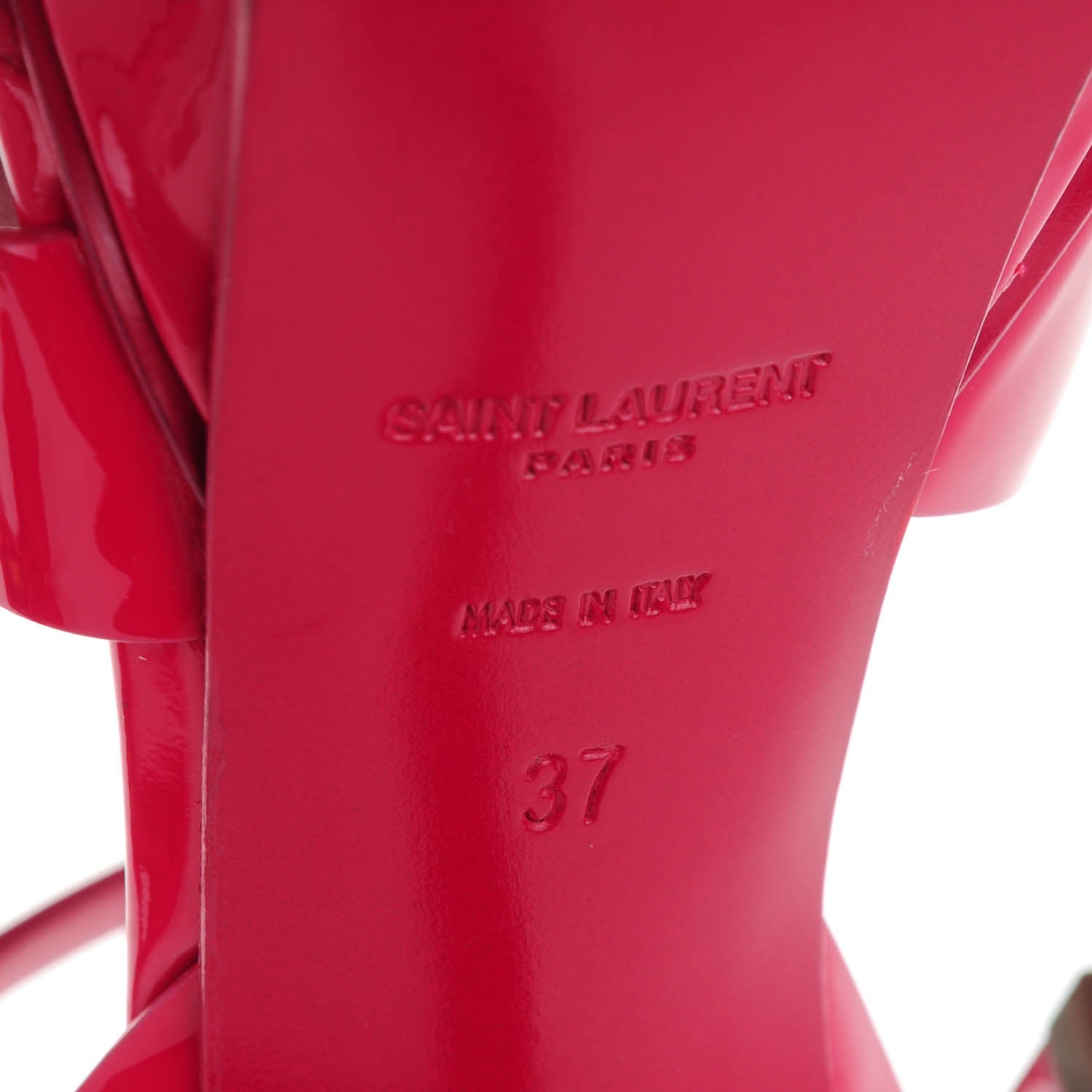 Saint Laurent Patent Tribute 105 Platform Sandals 37 Fuchsia 6 of 7