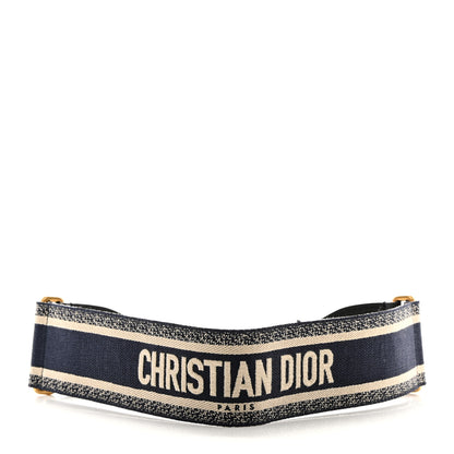 Christian Dior Canvas Embroidered Large Belt 75 30 Bleu 1 of 12