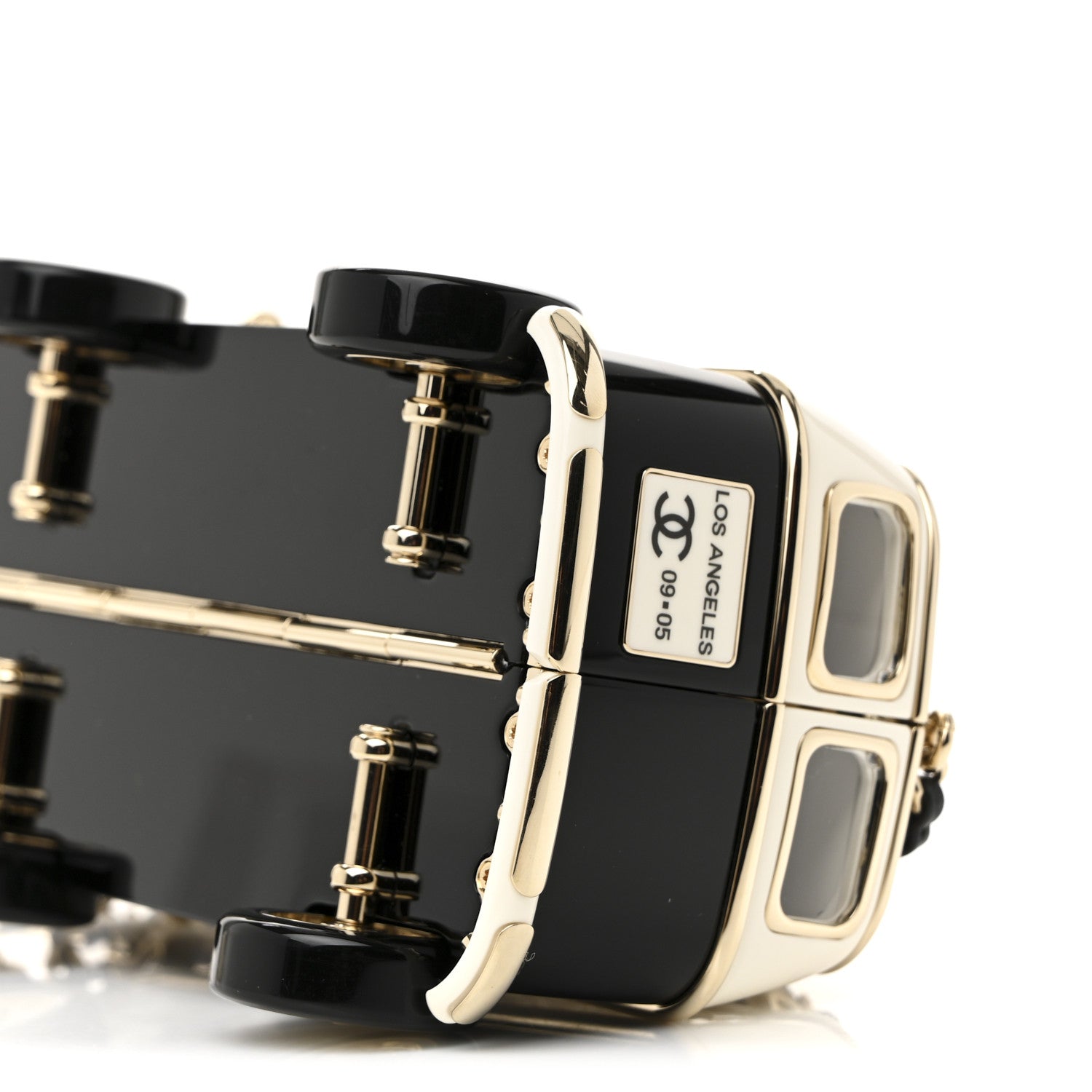 Chanel Resin Crystal Los Angeles Mini Van Minaudiere Black White