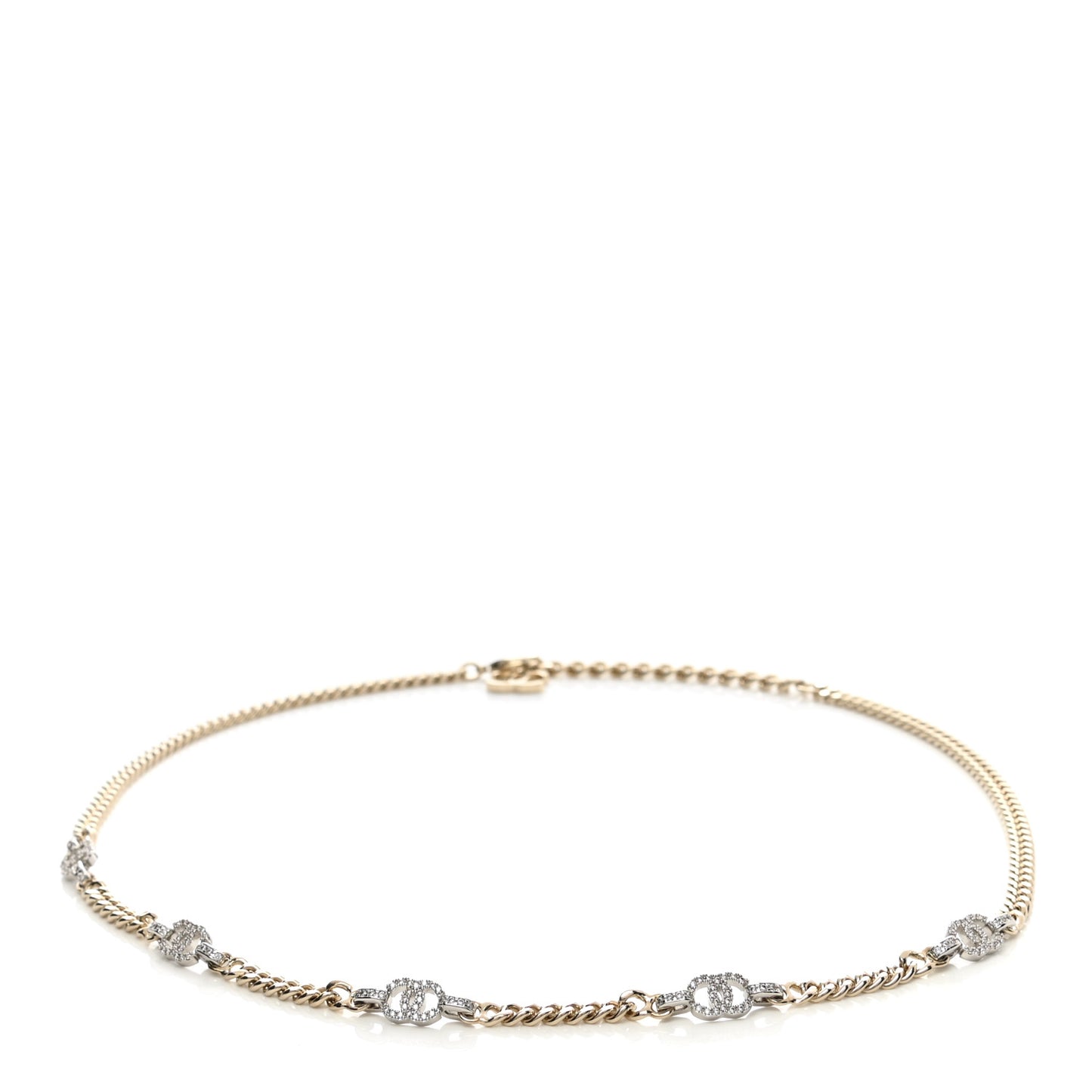 Crystal CC Chain Links Belt 80 Gold Silver