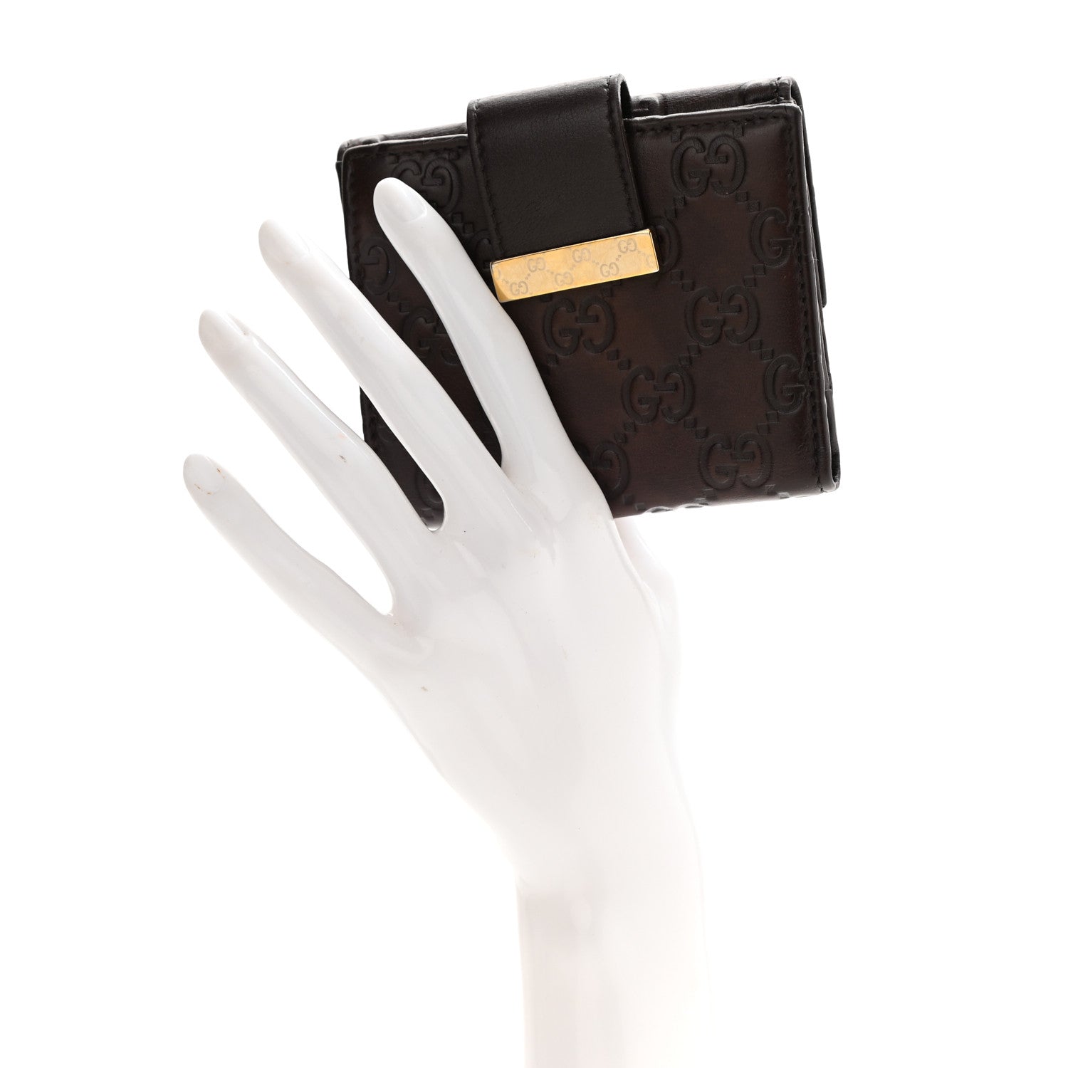 Gucci Guccissima Icon Bar French Wallet Dark Brown 3 of 14