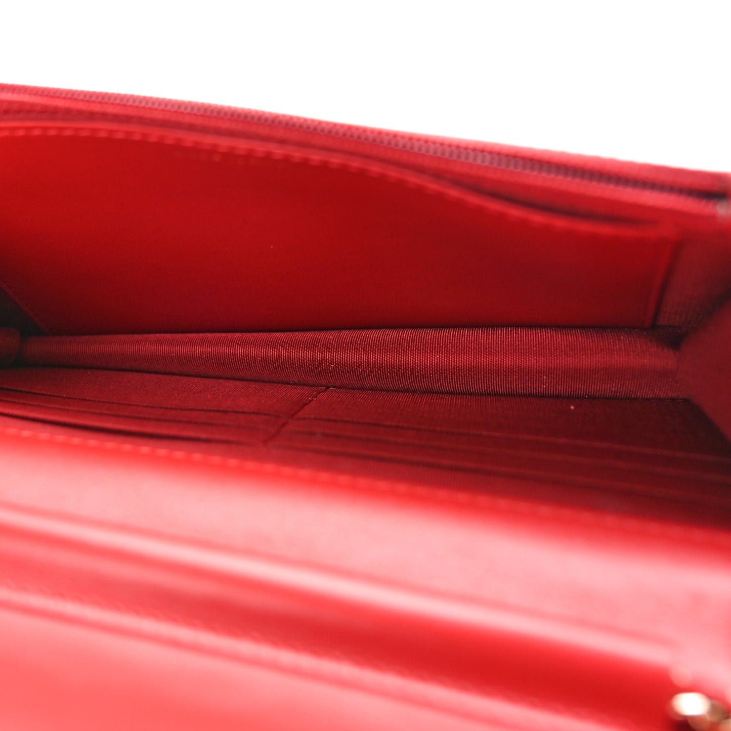Caviar Camellia Embossed Wallet On Chain WOC Red