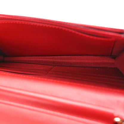 Chanel Caviar Camellia Embossed Wallet On Chain WOC Red 5 of 10