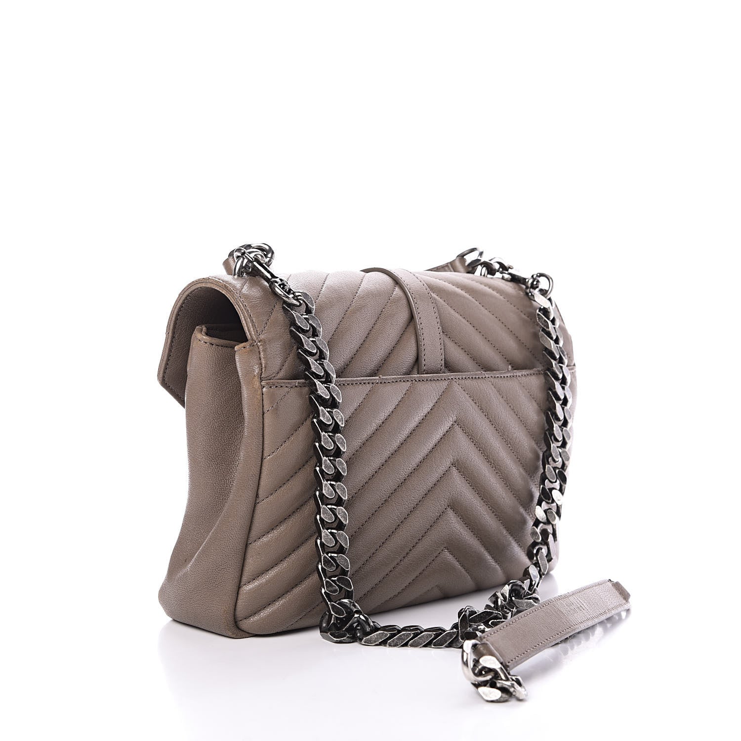Saint Laurent Sheepskin Matelasse Chevron Monogram Medium College Bag Fard 3 of 15