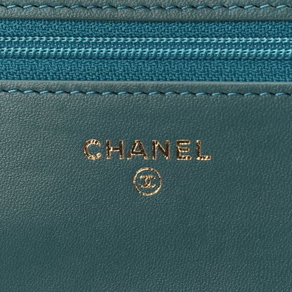 Chanel Lizard Reissue Wallet on Chain WOC Green 6 of 10