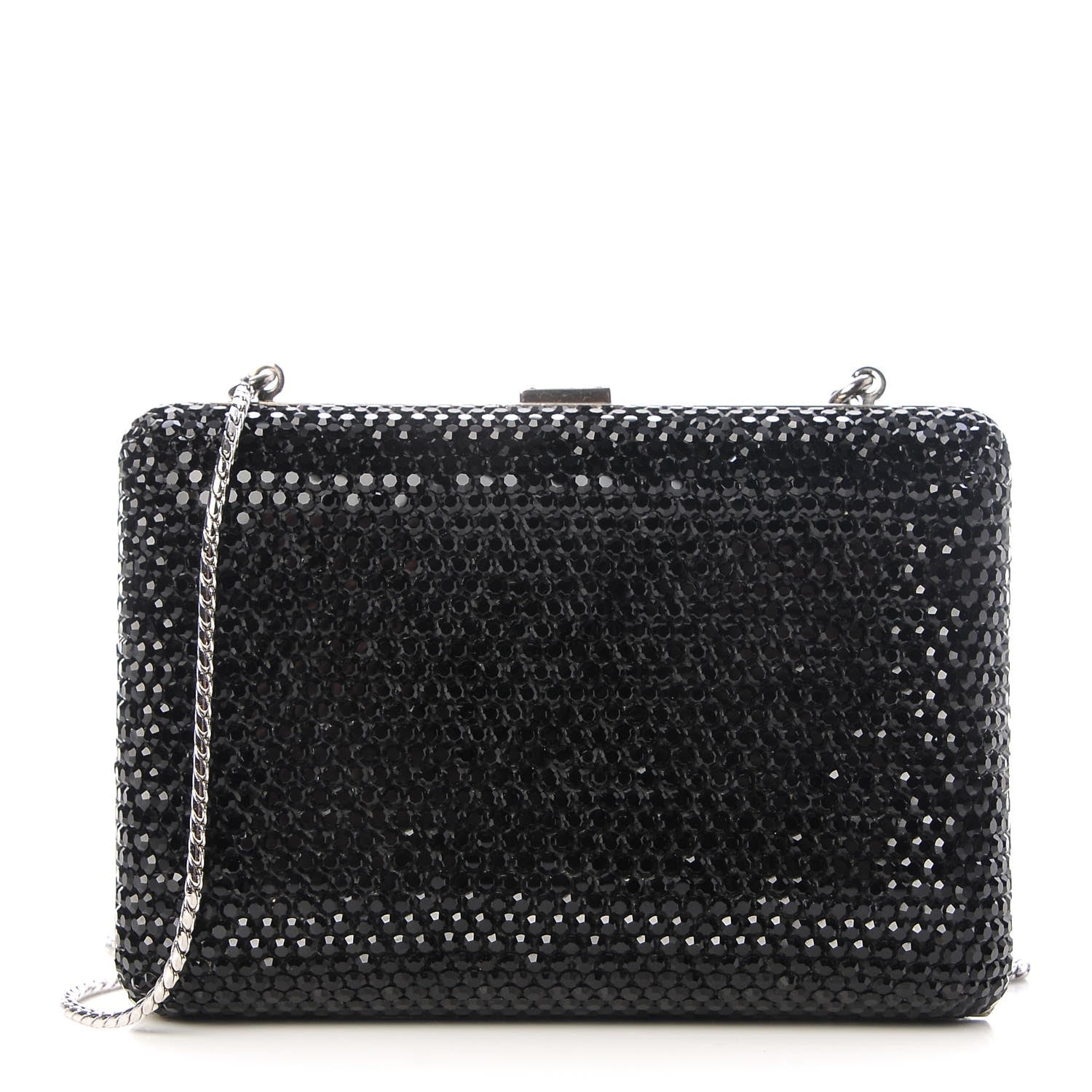 Judith Leiber Swarovski Crystal Minaudiere Clutch Black 1 of 18
