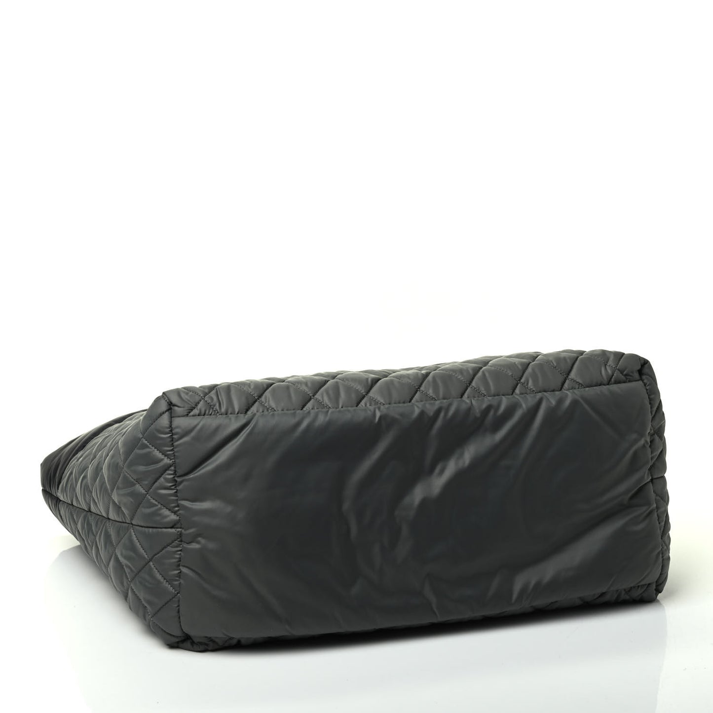 Nylon Quilted Medium Coco Cocoon Reversible Tote Black Grey