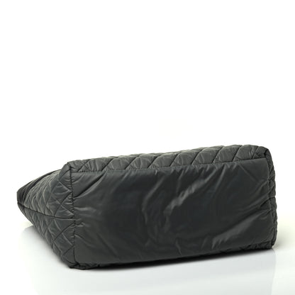 Chanel Nylon Quilted Medium Coco Cocoon Reversible Tote Black Grey 4 of 5