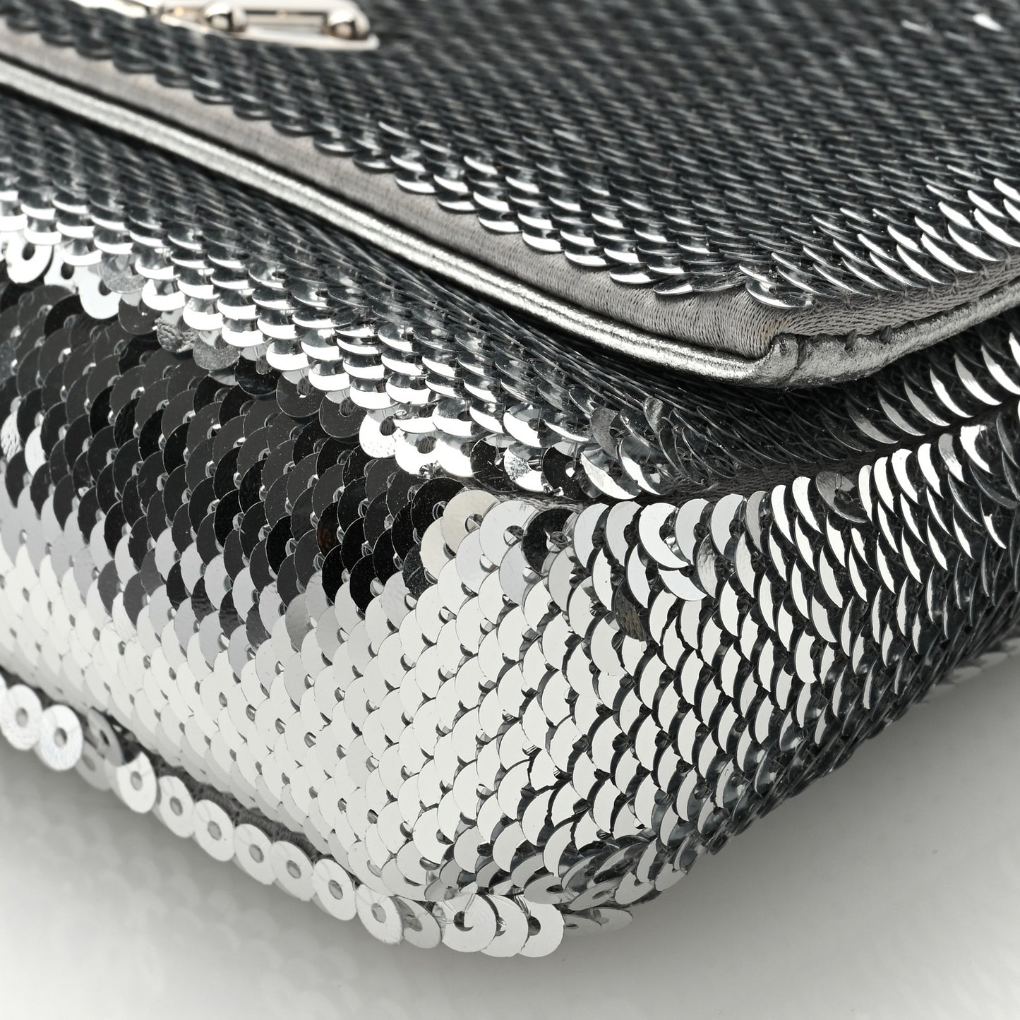 Paillettes Crystal Sequin Flap Argento