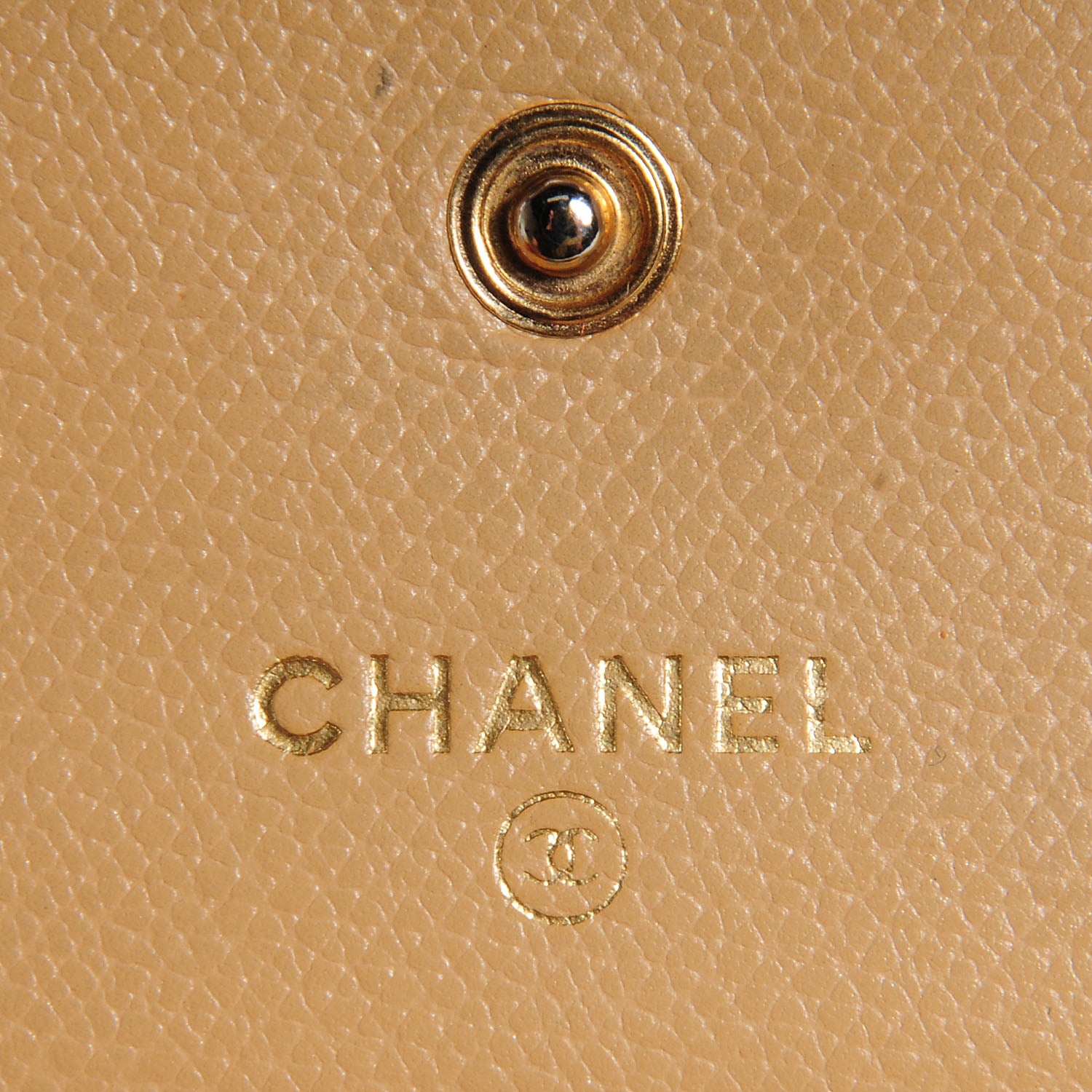 Chanel Leather CC Button Compact Wallet Beige 6 of 7