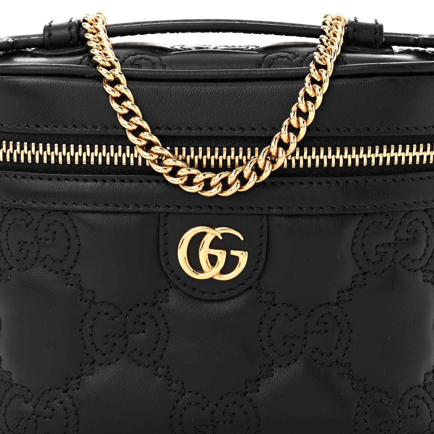 Gucci Calfskin GG Matelasse Mini Top Handle Bag Black 8 of 10