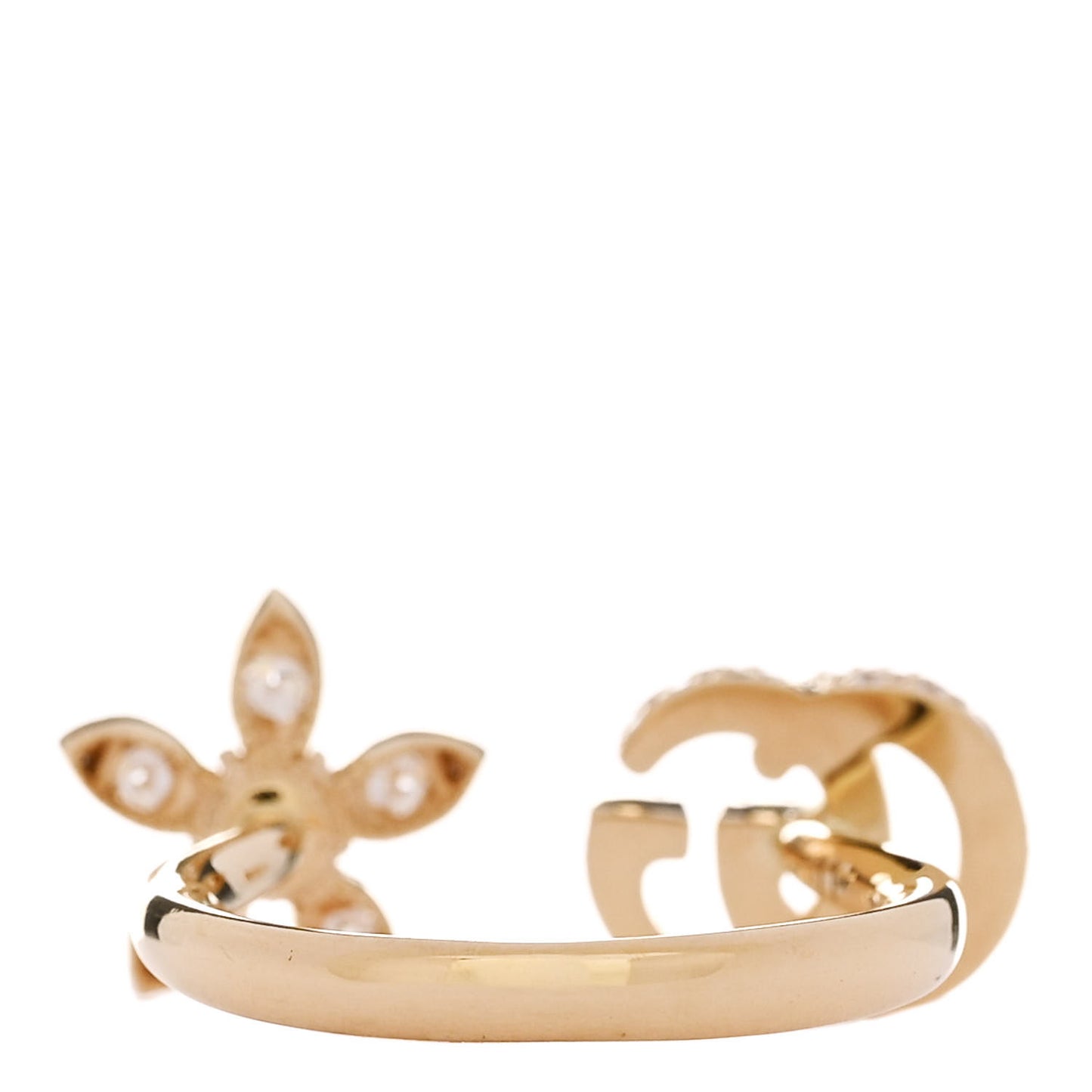 18K Yellow Gold Diamond Flora Open Ring 51 5.75