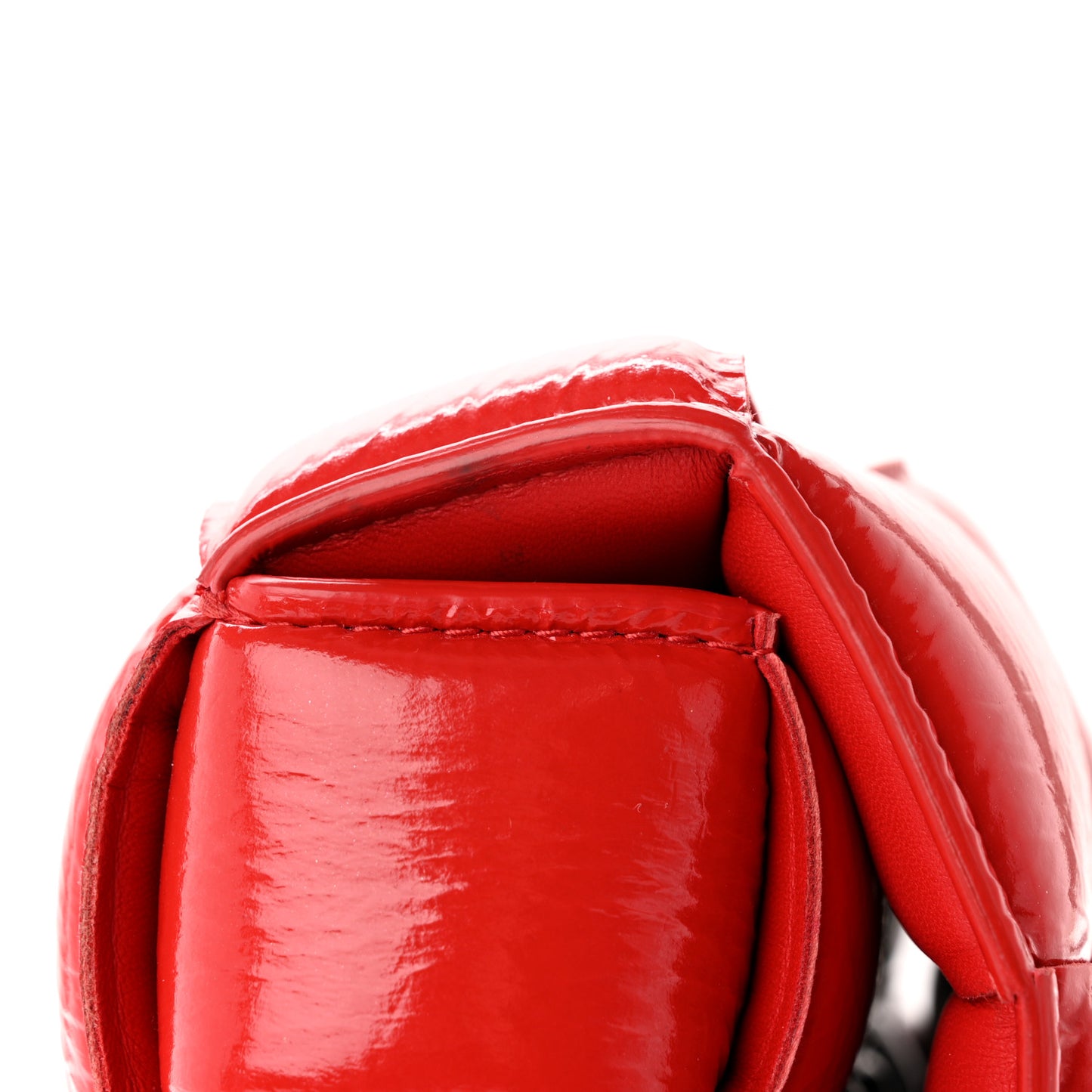 Textured Deerskin Maxi Intrecciato Padded Cassette Crossbody Bag Chili