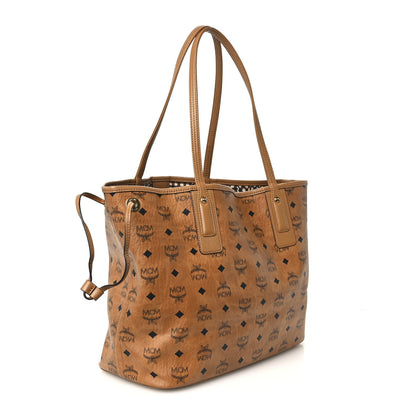MCM Visetos Medium Liz Reversible Shopper Tote Cognac 4 of 17