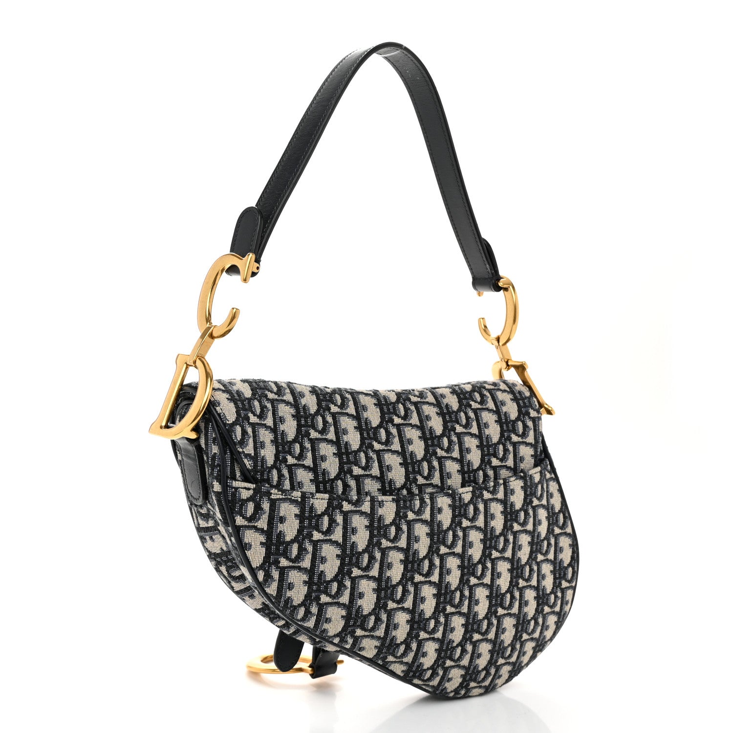 Christian Dior Oblique Saddle Bag Blue 3 of 12