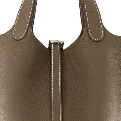Hermes Taurillon Clemence Picotin Lock 18 PM Etoupe 8 of 14