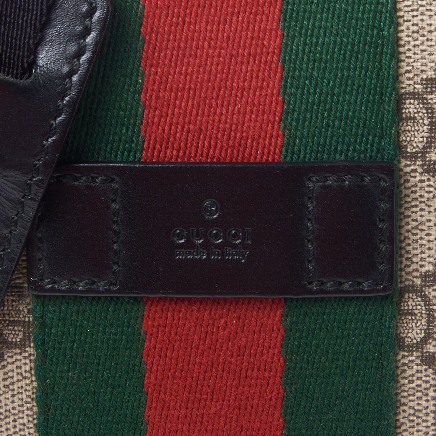 GG Supreme Monogram Web Messenger Bag Black